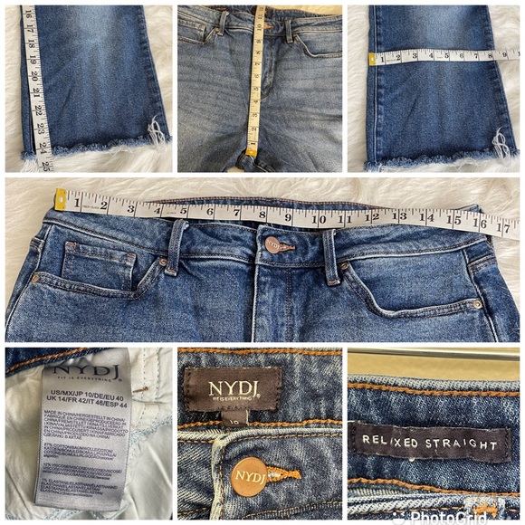 NYDJ Relaxed Straight Cropped Jeans Size 10 - Picture 3 of 9